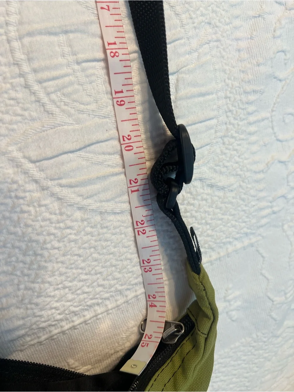 Olive Green Crossbody Sling Bag with Adjustable Strap - Unbranded